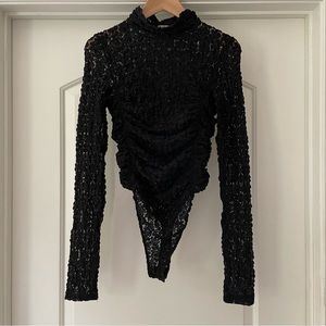 Free People Intimately Black Lace Body suit Small